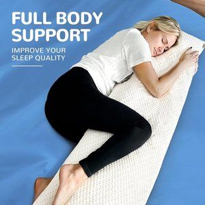 Elemuse Full Body Pillow Shredded Memory Foam Cooling Bamboo cover 20x54" New